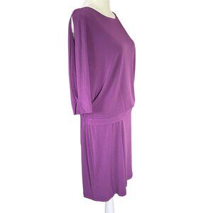 Corey P women's medium purple wine stretchy a-line tie in the back dress